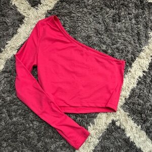 SHEIN- One Arm Pink Top